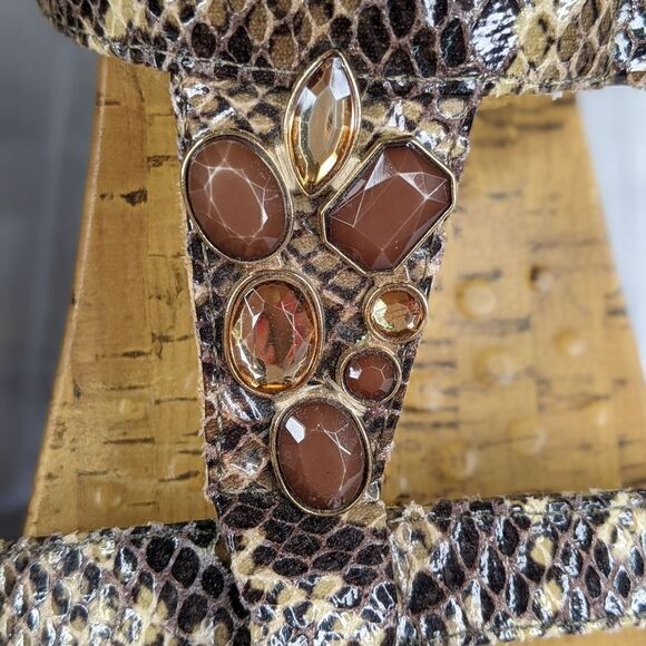 Vionic by Orthaheel Viviana Jeweled Embellished Snakeskin Sandals - Picture 8 of 10